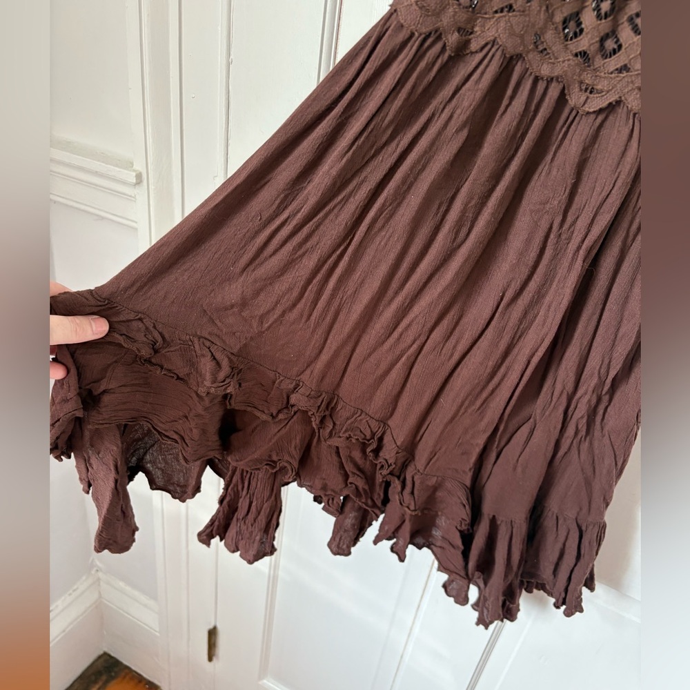 Free People FP One Adella Slip Mini Dress in Brown, Size Medium (M) - Crochet - Picture 5 of 14